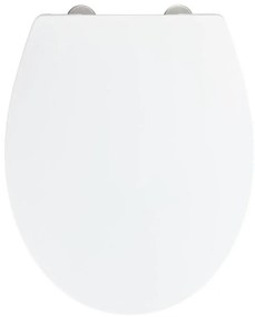 WENKO 24516100-WC sedile WC portata 300/350 kg 37x44,5 cm bianco/argento