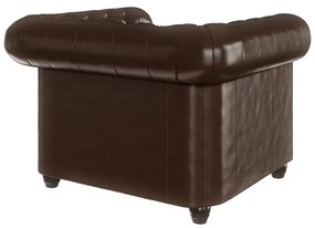 Poltrona in similpelle marrone scuro York - Ropez