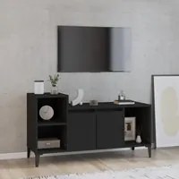 Mobile Porta TV Nero 100x35x55 cm in Legno Multistrato 821181