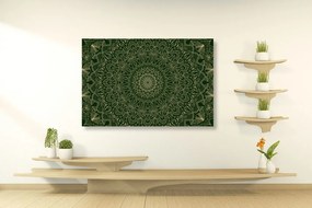 Stampa su tela – Mandala decorativa dettagliata in verde
