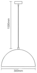 Lampadario a sospensione con filo 1xE27/60W/230V diametro 30 cm bianco