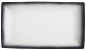 Piatto in ceramica bianca e nera Caviar, 34,5 x 19,5 cm - Maxwell &amp; Williams