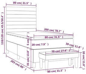 Giroletto a Molle con Materasso Blu 80x200 cm inTessuto