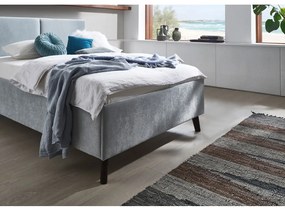 Letto matrimoniale imbottito azzurro con rete inclusa 140x200 cm Piano – Meise Möbel