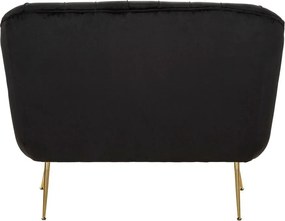 Divano nero con rivestimento in velluto 130 cm Budapest – Mauro Ferretti