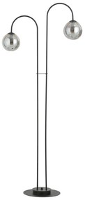 Lampadario Minimal Utu Acciaio Nero Grigio 2 Luci E14 Ip20