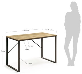 Kave Home - Scrivania rettangolare Talbot 120 x 60 cm nero
