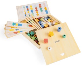 Gioco di smistamento con perline in legno