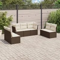 Set Divani da Giardino 7 pz con Cuscini Marrone in Polyrattancod mxl 113233