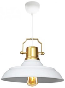 Lampadario bianco con paralume in metallo ø 25 cm Tarsus – Opviq lights