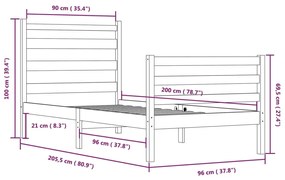 Giroletto in Legno Massello di Pino 90x200 cm Miele