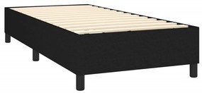 Letto a molle con materasso e led nero 90x200 cm in tessuto