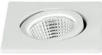 Incasso LED POLARIS quadrato orientabile in alluminio bianco 3W 4000K (luce naturale)