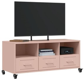 Mobile tv rosa 100,5x39x43,5 cm in acciaio laminato a freddo