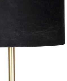 Lampada da terra ottone paralume nero oro 40cm - SIMPLO