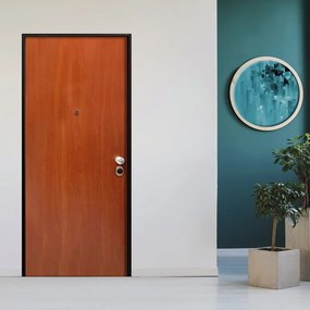 Porta blindata MASTER Tough L 80 x H 210 cm in melaminico noce/bianco, apertura spingere a sinistra, falso telaio incluso