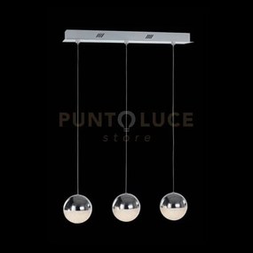 Atomo, lampada a sospensione, cromo, led 14,4w 720lm 3000k, rettang...