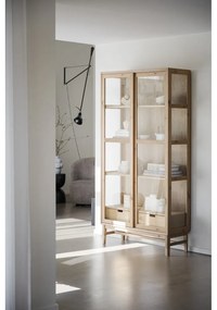 Vetrina in rovere con ante scorrevoli in colore naturale 100x203 cm Hazelton - Rowico