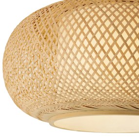 Plafoniera Japandi in bambù con interno bianco - Liva