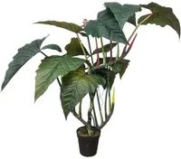 Pianta Artificiale Colocasia Esculenta con Vaso H 80 cm