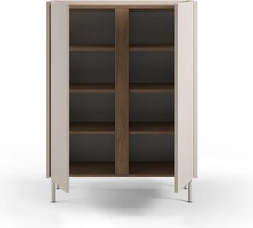 Mobile effetto rovere in colore crema-naturale 90x120x40 cm Lucile - Marckeric