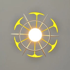 Lampadario a sospensione per bambini STARS 1xE27/15W/230V giallo/bianco