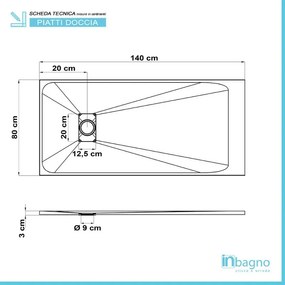 Piatto doccia filo pavimento 80x140 serie Agorà grigio effetto pietra