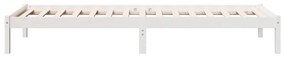 Letto extra lungo senza materasso bianco 80x220 cm in pino