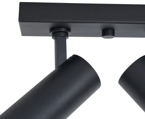 Plafoniera moderna nera con 4 luci LED dimmerabili - Tate