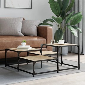 Tavolino salotto rovere sonoma 87,5x87,5x40cm legno multistrato