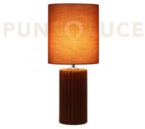 Lampada da tavolo groove 1lt, arancione bruciato con paralume abbinato