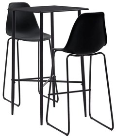 Set Da Bar 3 Pz İn Plastica Nero /