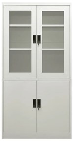 Armadio per ufficio grigio chiaro 90x40x180 cm in acciaio