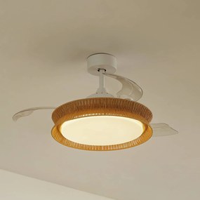 Lucande Ventilatore da soffitto LED Lineta, bianco, cavo, Ø103cm, CCT