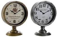 Orologio da Tavolo DKD Home Decor Dorato Argentato Metallo Cristallo Vintage 20,5 x 13,5 x 28 cm (2 Unità)