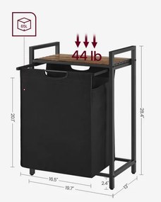 Cesto portabiancheria REX marrone/nero