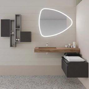 Pensile bagno Ofset grigio in mdf apertura da sinistra P 15 x L 15 x H 80 cm