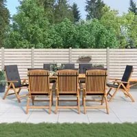 Sedie da Giardino Reclinabili con Cuscini 8 pz in Legno di Teak 3196523