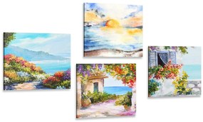 Set di quadri – Alba sul mare
