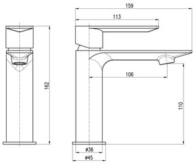 RAV Slezák NL126.0MGK - Miscelatore per lavabo NIL 16,2 cm grigio spazzolato
