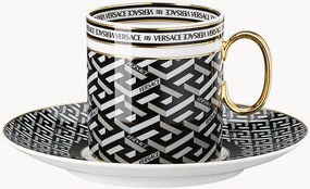 Tazza da caffè con piattino in porcellana La Greca Signature