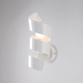 Applique Moderna Helix 1 Luce In Ferro Laccato Bianco