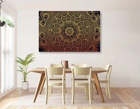 Quadro su tela – Mandala orientale dorata