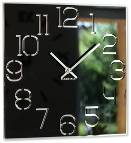 Elegante orologio quadrato nero 30 cm