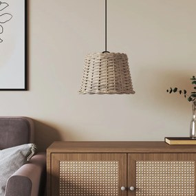 Paralume Da Soffitto Marrone Ø30x20 Cm İn Vimini /