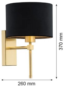 Argon 8050 - Applique ABBANO 1xE27/15W/230V ottone/nero