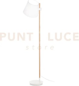 Axel lampada da terra in metallo legnoe  paralume in tessuto 1 luce...