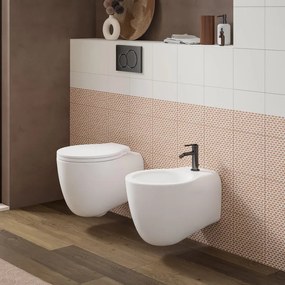 Coppia sanitari sospesi scarico a parete Ergo bianco opaco WC: P 51 x L 36.5 x H 42 cm, bidet: P 51 x L 36.5 x H 36 cm