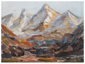 Dipinto su tela Montagne, marrone 90 x 120 cm