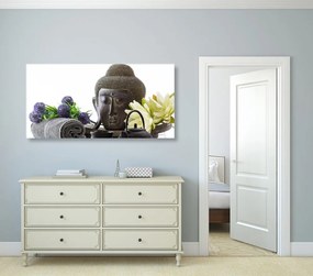 Quadro su tela – Natura morta wellness con Buddha
